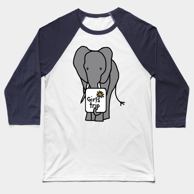 Grey Elephant goes on Girls Trip Baseball T-Shirt by ellenhenryart